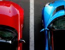 Photo of two parked cars.