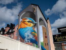 wall painting of a bird in vänersborg