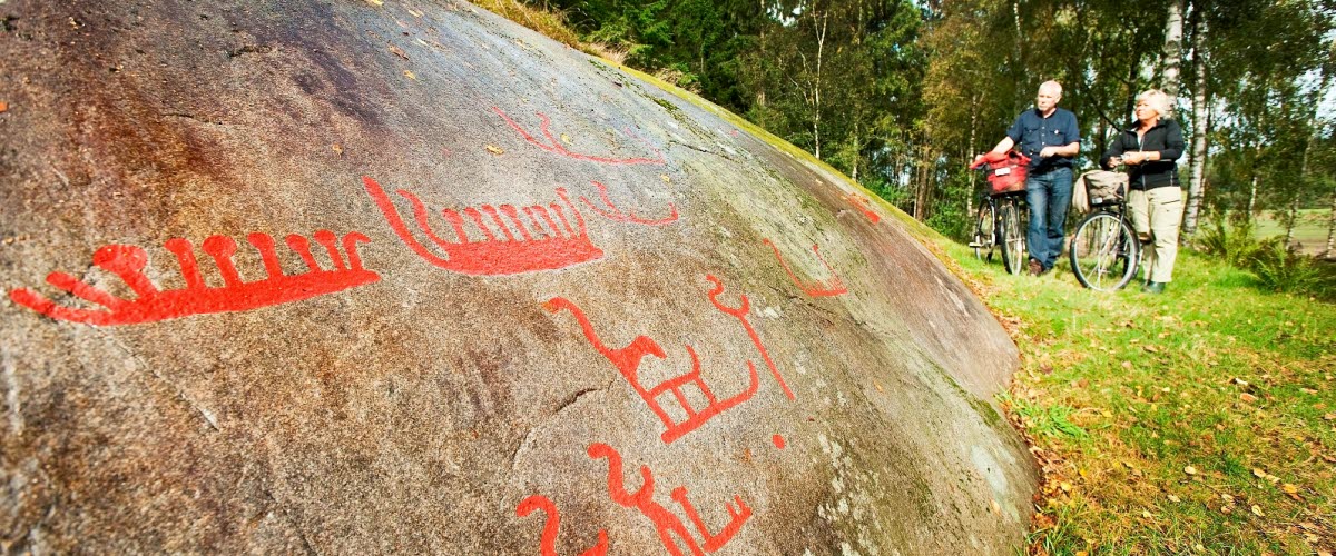 Rock carvings at Vitlycke museum in Tanum. 