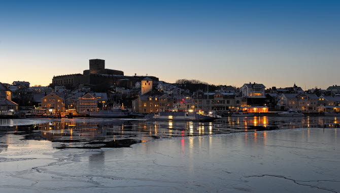 View over Marstrand during winter