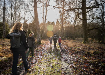Barn som aktiverar sig utomhus hos Två Skyttlar.