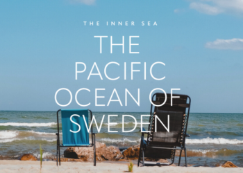 Two sunbeds on a beach