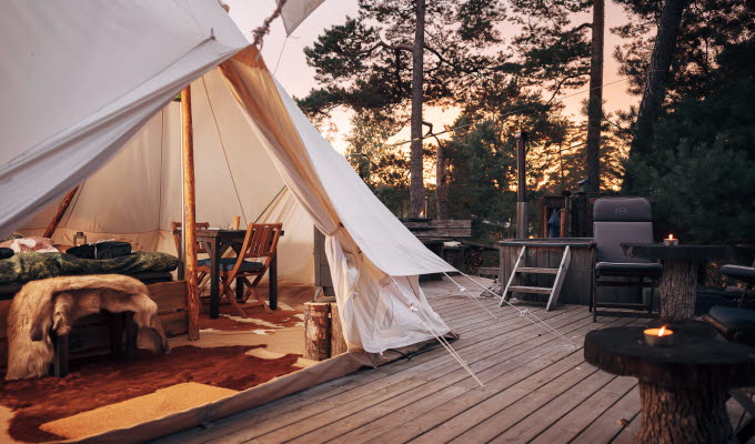 Glamping hos Vristulvens Äventyrscenter