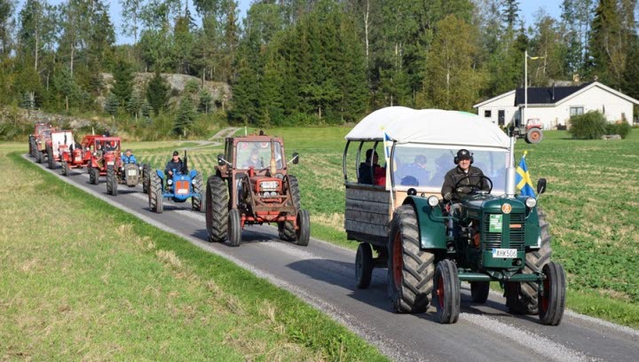 Dalslands traktormuseum. Traktorer på rad. 