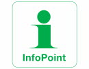 Vit skylt med grön text, InfoPoint