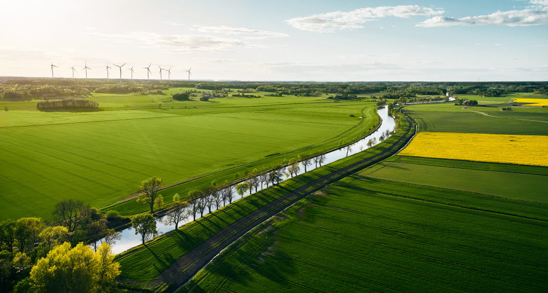 Drone photo over Göta Kanal