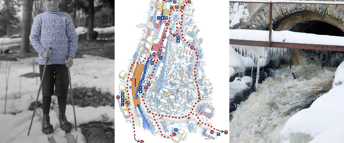 Kollage med karta över Jul i Kvarnby-området.