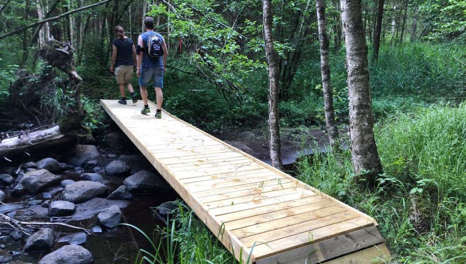 På Lassalyckan i Ulricehamn finns en 7 km lång trailbana.