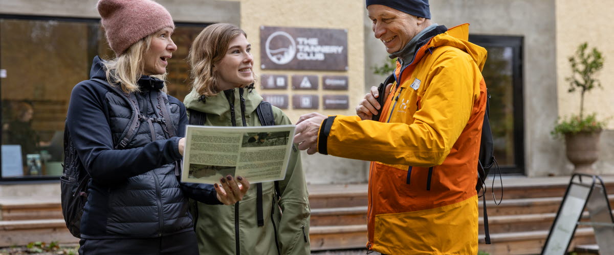 People planning a hike together.