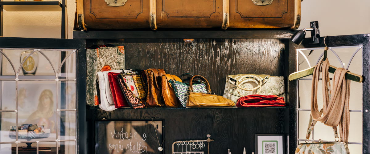 Visitors in a second hand shop.