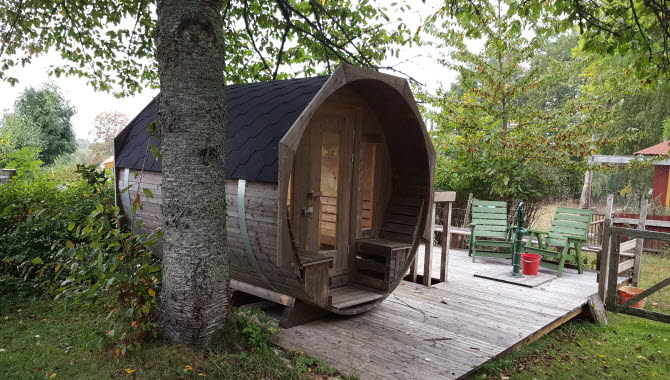 Bastu på Lugnåsberget Ekohotell.