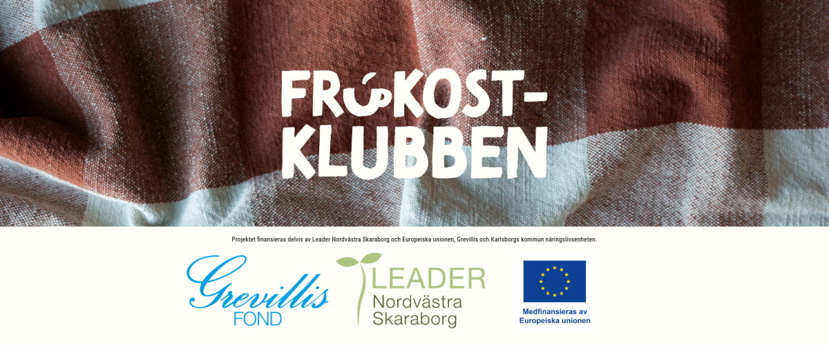 Projektfinansieringsbild med logotyper för Grevillis Fond, Leader Nordvästra Skaraborg och Europeiska unionen