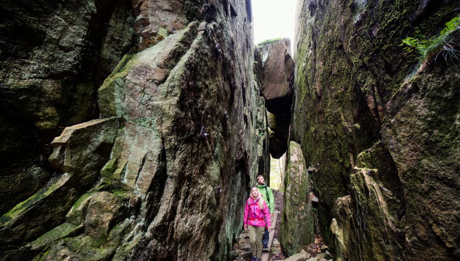 Walk through the impressive crevice,