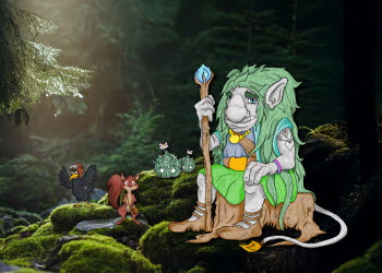 En bild på Billingetrollet och hans vänner