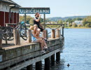 Friends on bikes