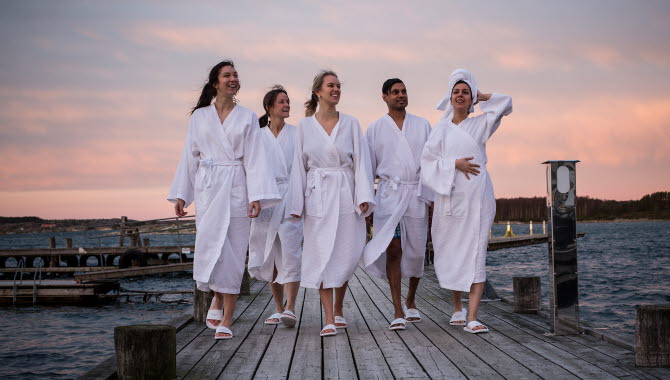 Guests at the spa at TanumStrand. 