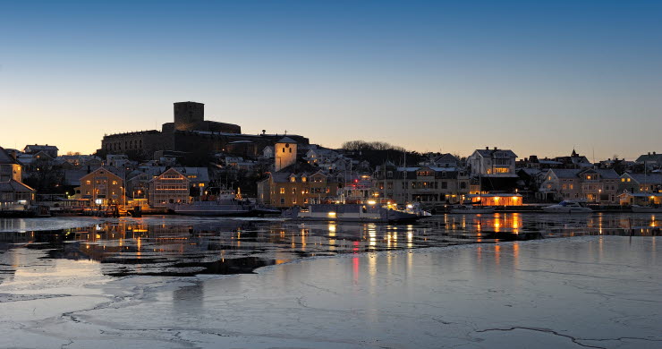 View over Marstrand during winter