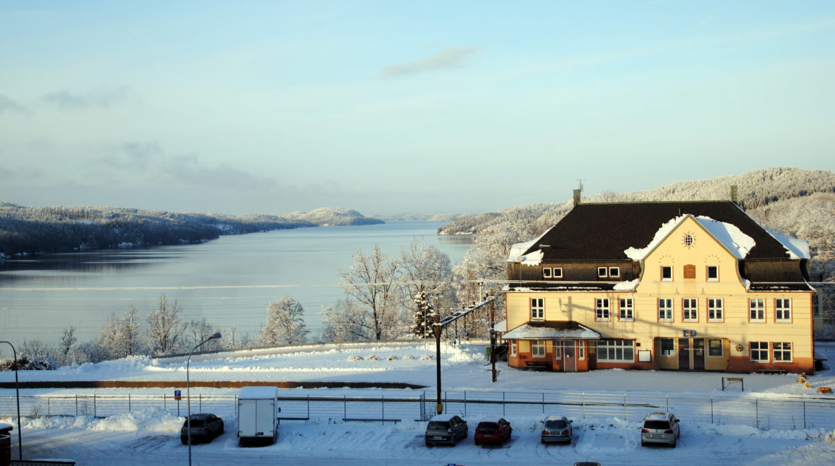 utsikt från kommunhuset vinter