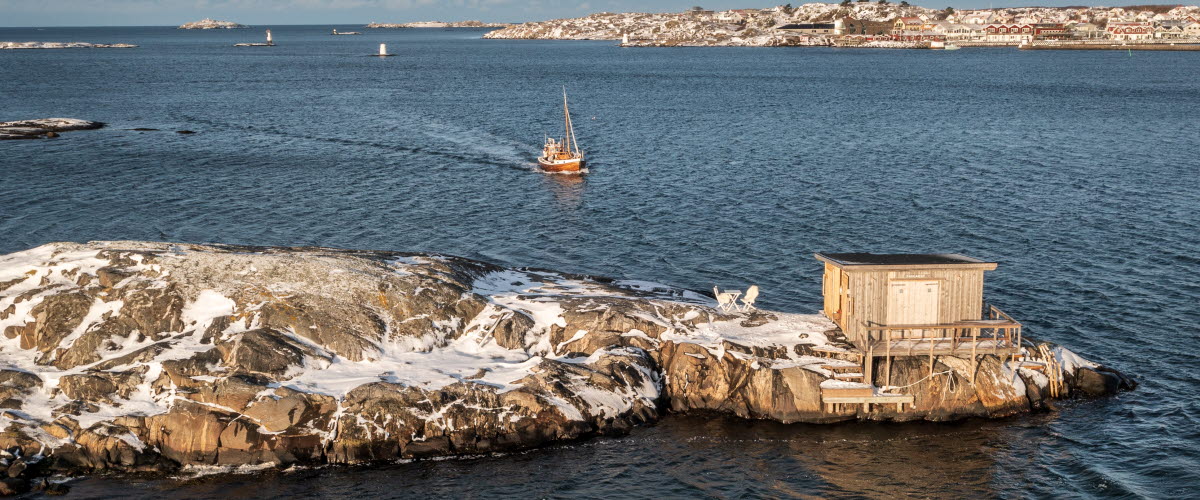 Vintertur med båten Kastor