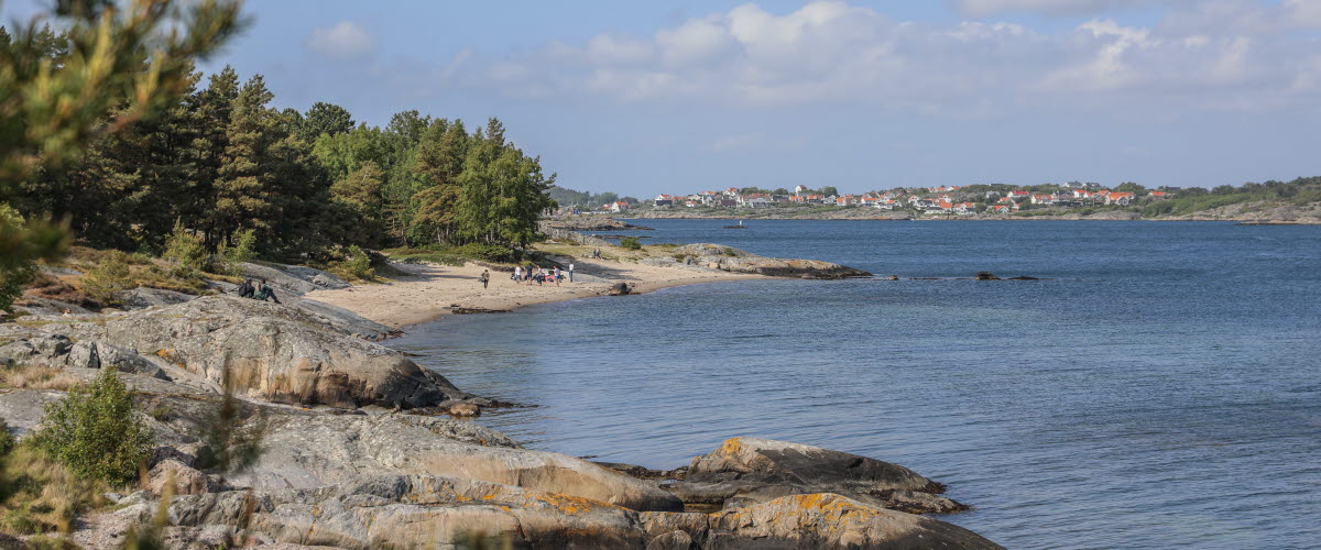 Strand på Vrångö i Göteborgs södra skärgård.