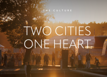 Sunset by a group of people