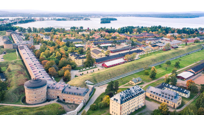 Karlsborgs Fortress as seen from above.