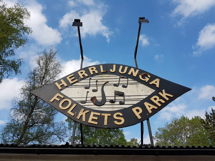 Herrljunga Folkets park/ skylt