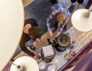 People grabbing coffee at a conference