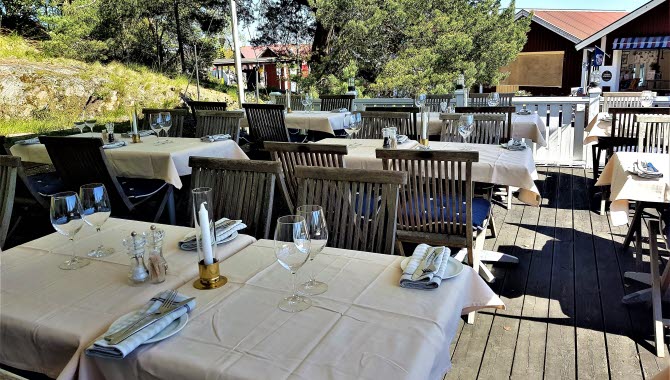 Uteservering på en restaurang.