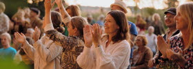 People enjoying music at Lilla Björkö