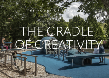 Playground with children playing