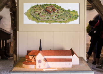 A model of the original monastery church in Varnhem.