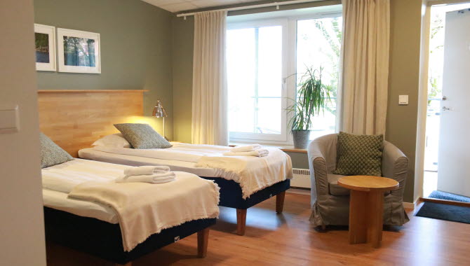 A double bedroom at the Lygnern guest house