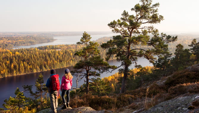 Two persons hiking