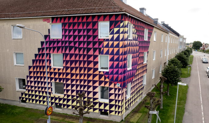 Målning på husfasad - Artscape Vänersborg