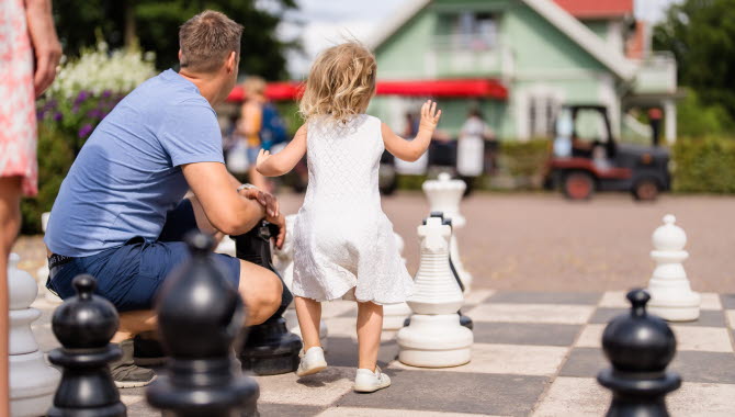 Outdoor chess in the town park of Hjo.