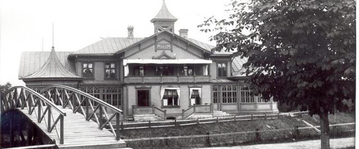 Gammal av Järnvägshotellet i Hjo - slutet av 1800-talet. 