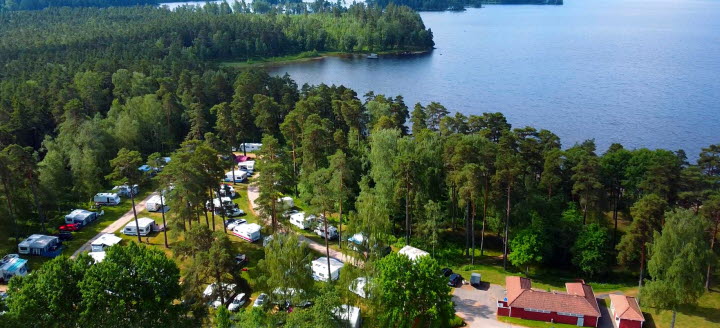 Flygbild över Holsljunga Camping & Café