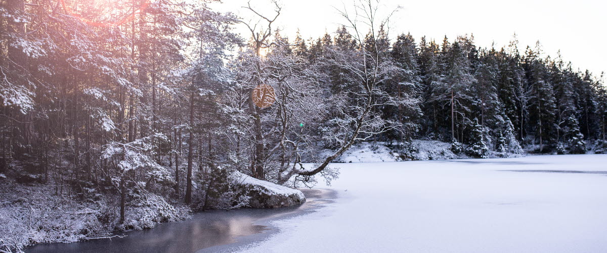 Vinterbild över Bredfjället i Ljungskile.