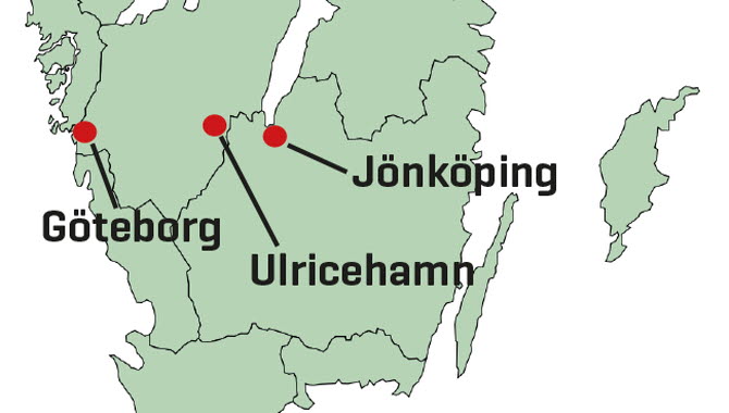 kartbild av södra sverige