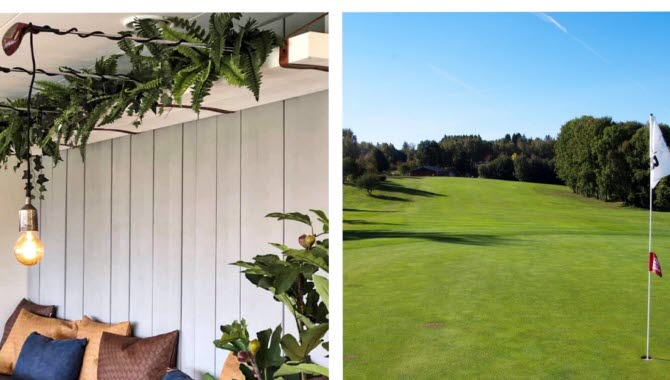 Restaurang byggnad på golfbanan