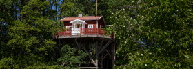 Tree house hotel in the middle of nature.