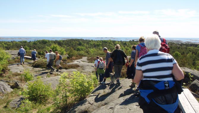 Vandring över Valfjäll, som är Sydkosters högsta punkt.