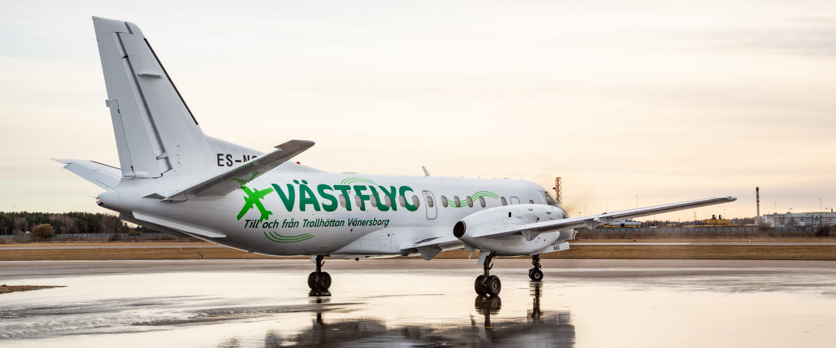 Airplane operated by Västflyg