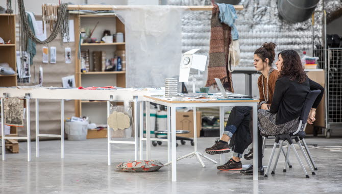 two women working