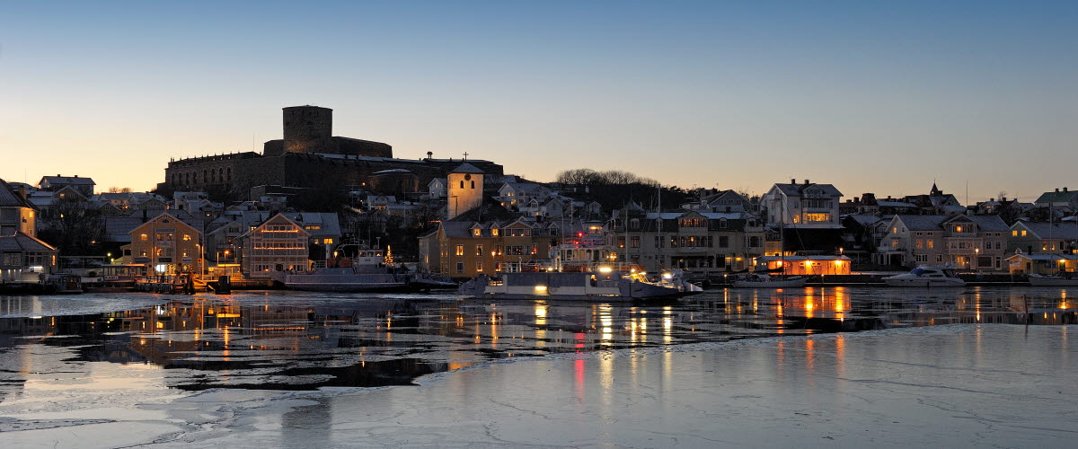 View over Marstrand during winter