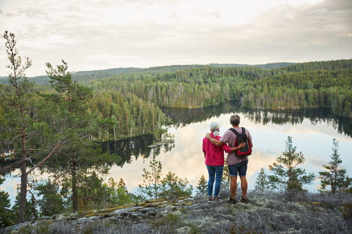 Couple walking in Dalsland